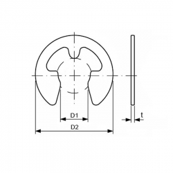 Кольцо радиальное стопорное нер. сталь ø 5 мм внеш. ø 11.3 мм, h 0.7 мм, 518557