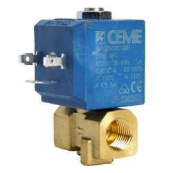 Электромагнитный клапан CEME  , 2-x ходовой ø 1/4" , отв. ø 2,2 мм, 230В 8Вт, 04100005